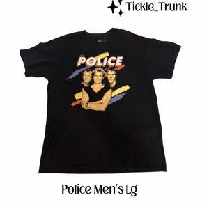 Police Graphic Black Lg T-Shirt for Men